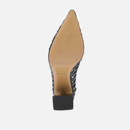Tanya Black Woven Leather Heels - Dolce Vita