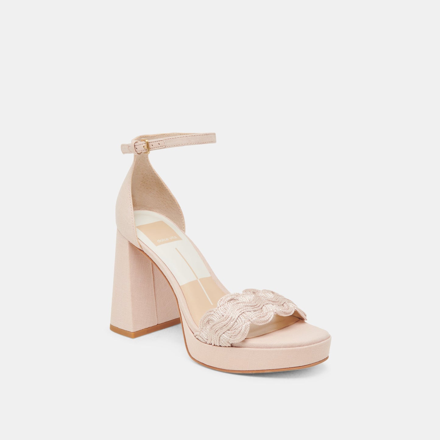 PELTIN HEELS LIGHT PINK WOVEN RAFFIA - Dolce Vita