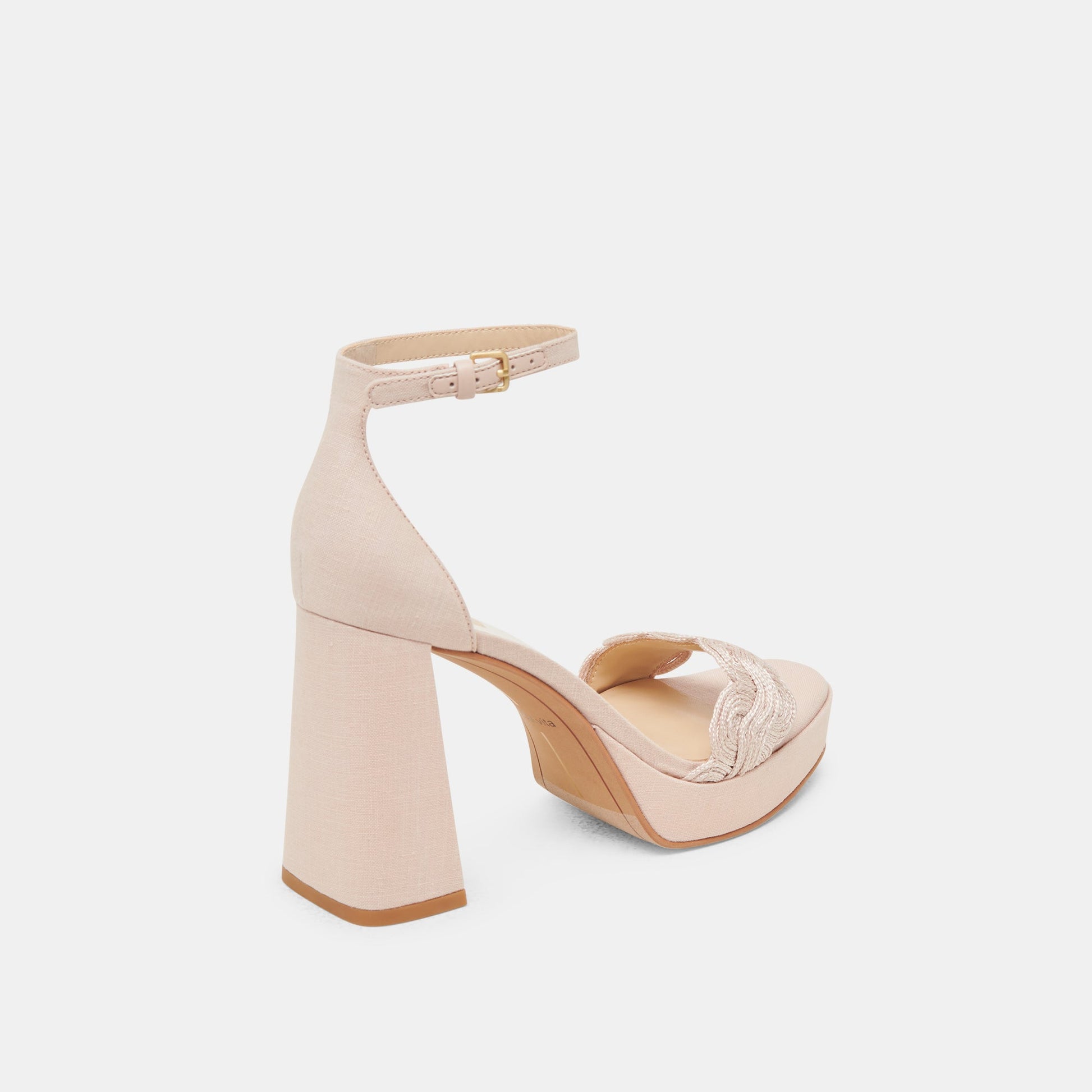 PELTIN HEELS LIGHT PINK WOVEN RAFFIA - Dolce Vita