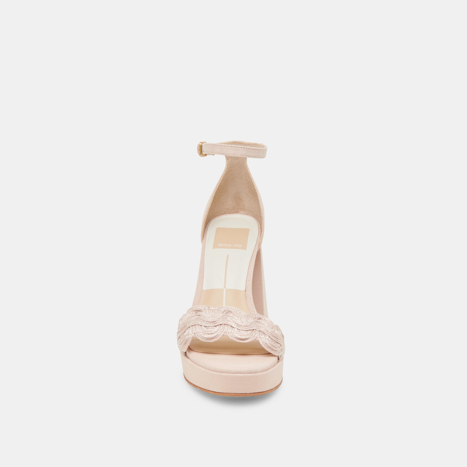 PELTIN HEELS LIGHT PINK WOVEN RAFFIA - Dolce Vita