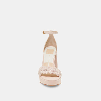 PELTIN HEELS LIGHT PINK WOVEN RAFFIA - Dolce Vita