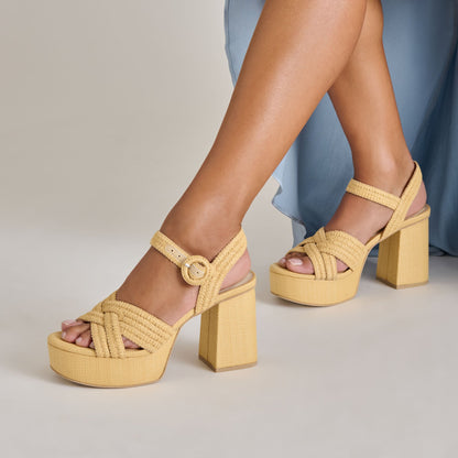 Bety Lt Natural Raffia Heels - Dolce Vita