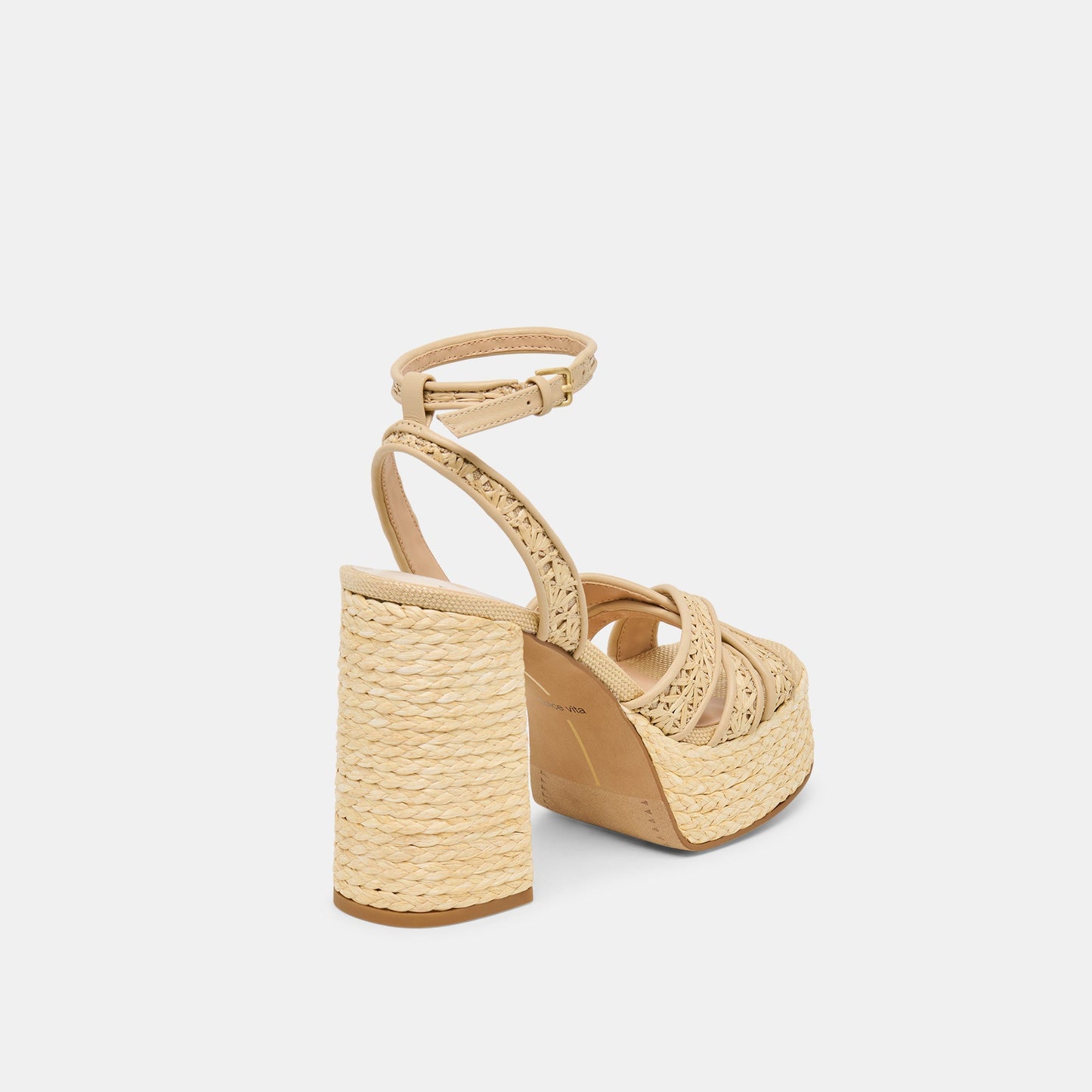 Danila Lt Natural Cross Hatch Raffia Heels - Dolce Vita