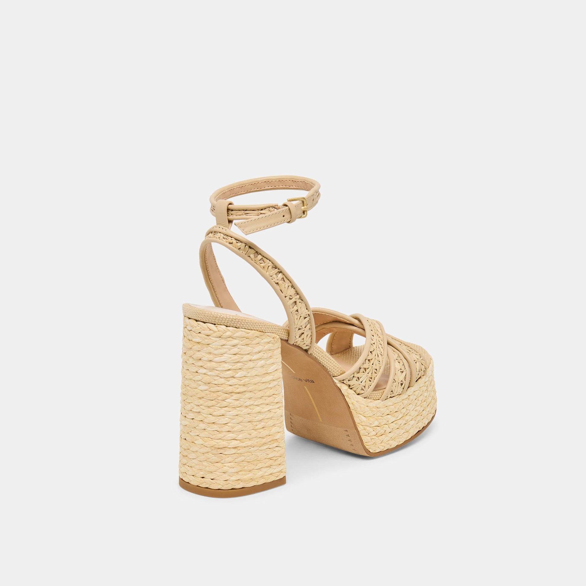 Danila Lt Natural Cross Hatch Raffia Heels - Dolce Vita