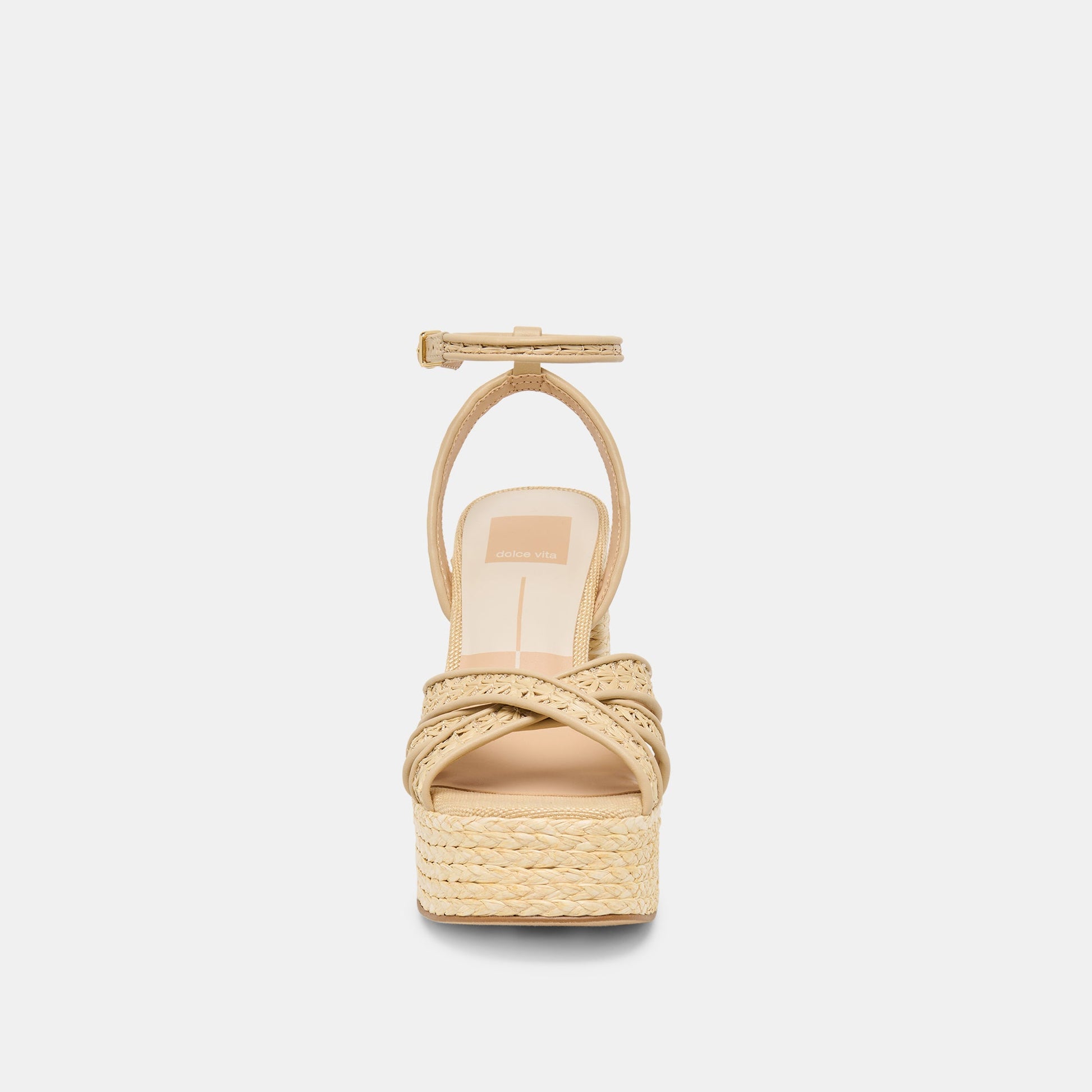 Danila Lt Natural Cross Hatch Raffia Heels - Dolce Vita
