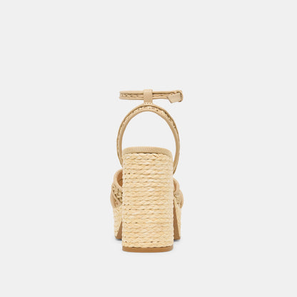 Danila Lt Natural Cross Hatch Raffia Heels - Dolce Vita