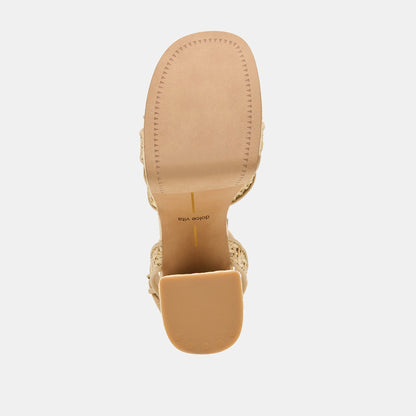 Danila Lt Natural Cross Hatch Raffia Heels - Dolce Vita