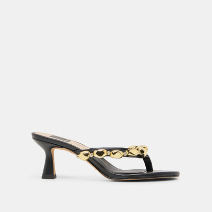 Daksie Black Leather Heels - Dolce Vita