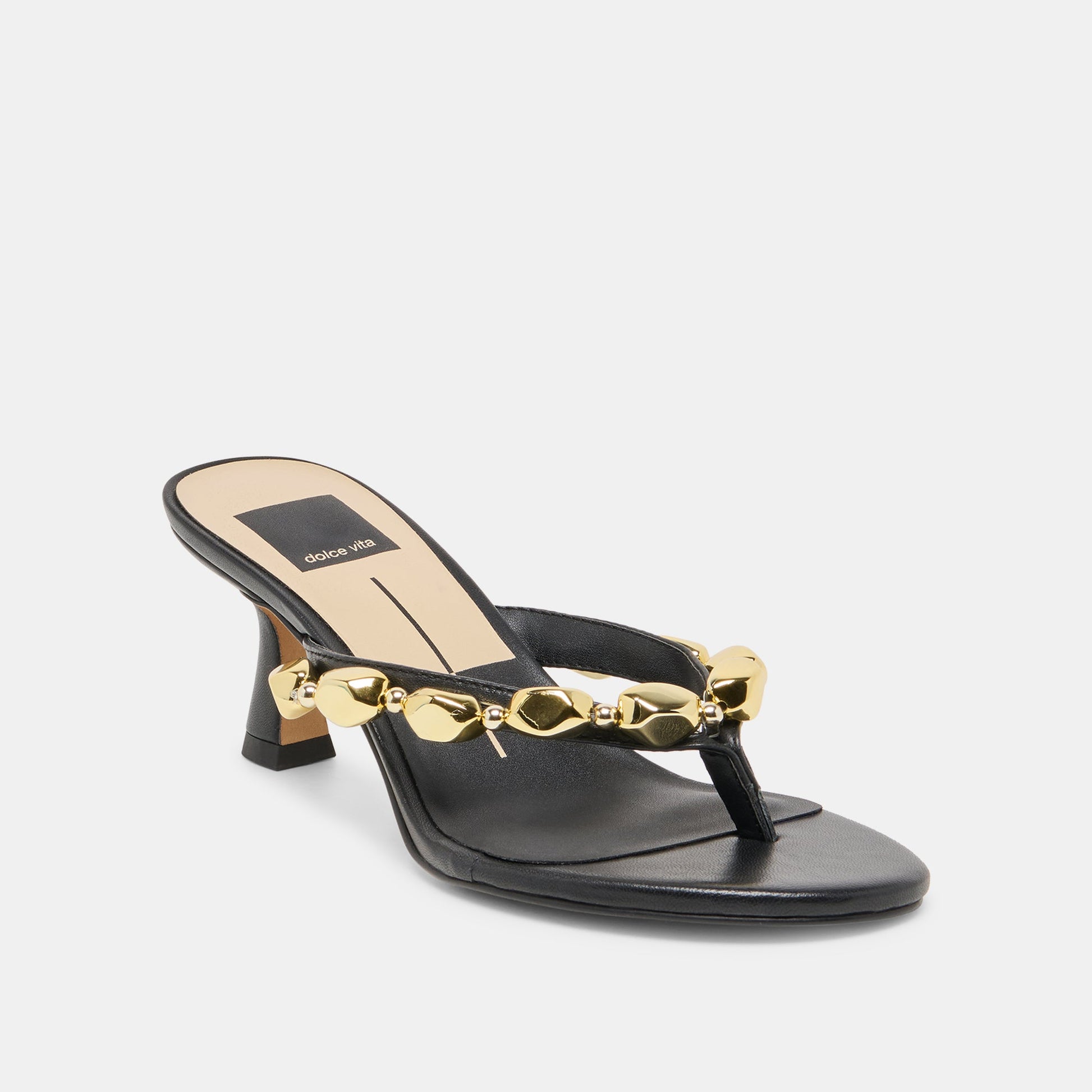 Daksie Black Leather Heels - Dolce Vita