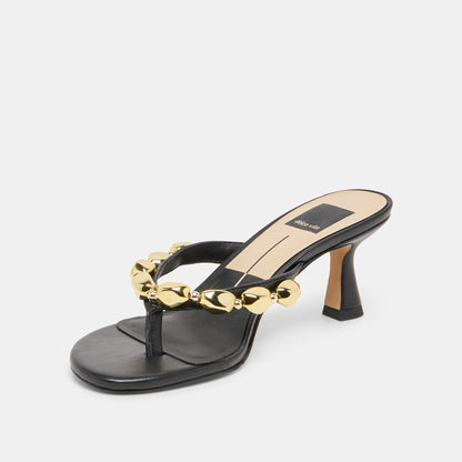 Daksie Black Leather Heels - Dolce Vita