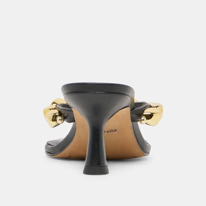 Daksie Black Leather Heels - Dolce Vita