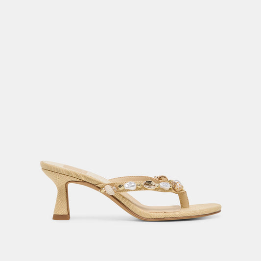 Daksie Lt Natural Raffia Heels - Dolce Vita