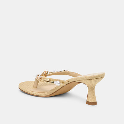 Daksie Lt Natural Raffia Heels - Dolce Vita