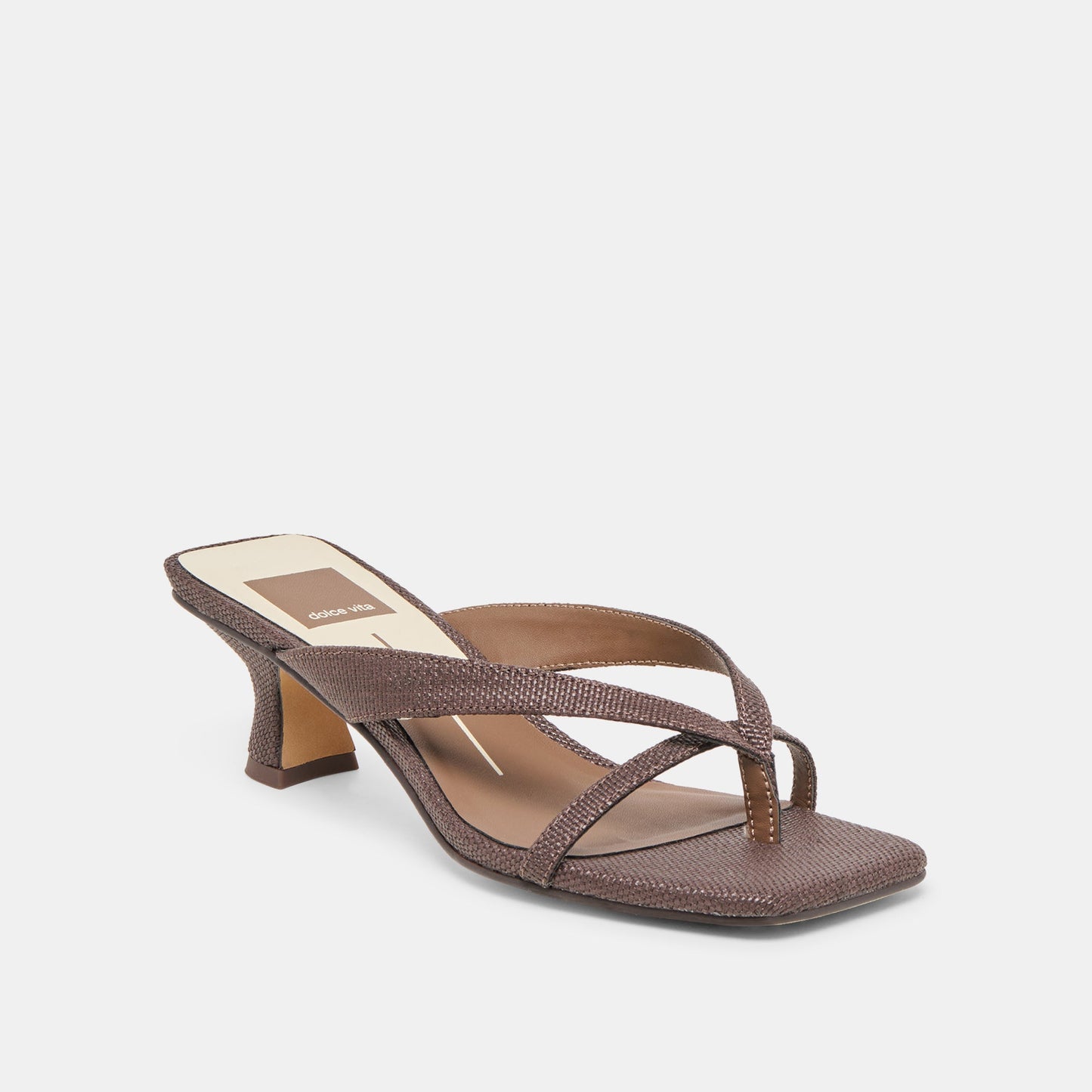 Brevel Chocolate Raffia Heels - Dolce Vita