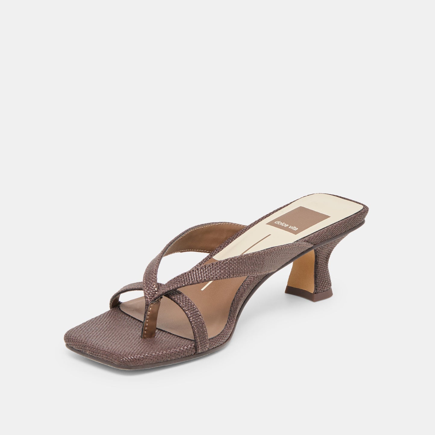 Brevel Chocolate Raffia Heels - Dolce Vita