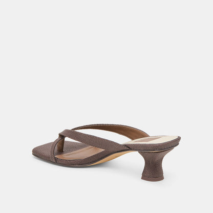 Brevel Chocolate Raffia Heels - Dolce Vita