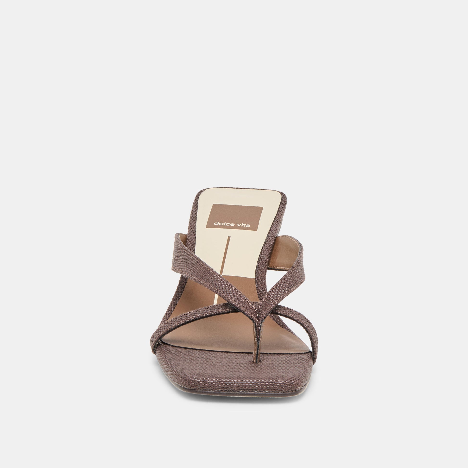 Brevel Chocolate Raffia Heels - Dolce Vita