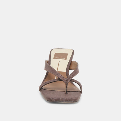 Brevel Chocolate Raffia Heels - Dolce Vita