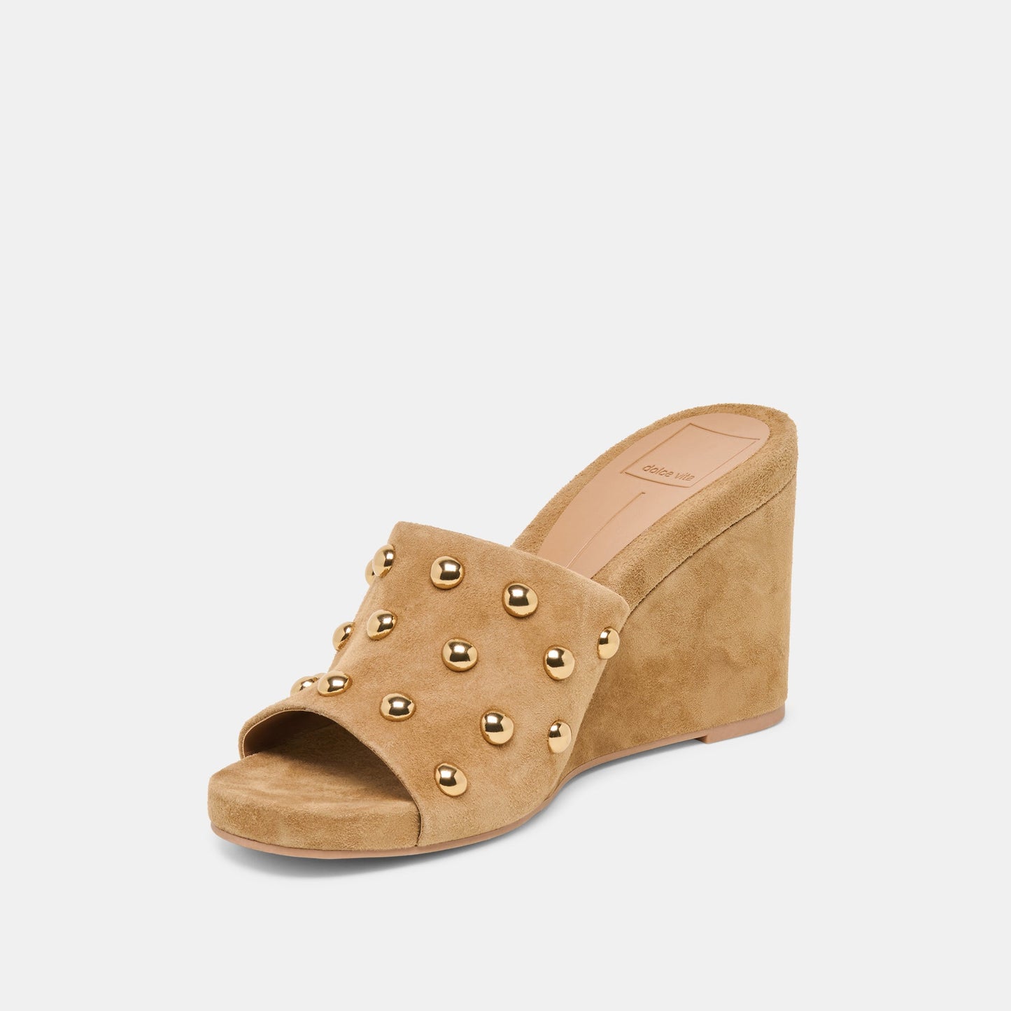 Holta Stud Lt Brown Suede Wedges - Dolce Vita