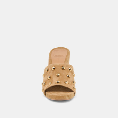 Holta Stud Lt Brown Suede Wedges - Dolce Vita