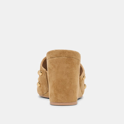 Holta Stud Lt Brown Suede Wedges - Dolce Vita