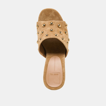 Holta Stud Lt Brown Suede Wedges - Dolce Vita