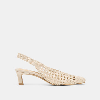 Fawne Creme Woven Stella Heels - Dolce Vita