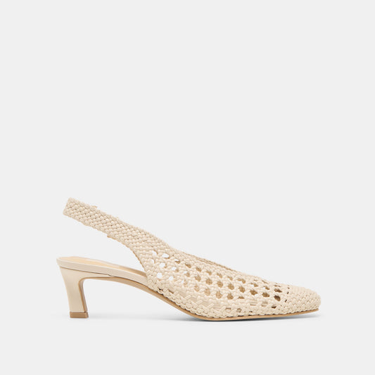 Fawne Creme Woven Stella Heels - Dolce Vita