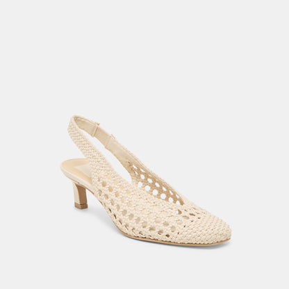 Fawne Creme Woven Stella Heels - Dolce Vita