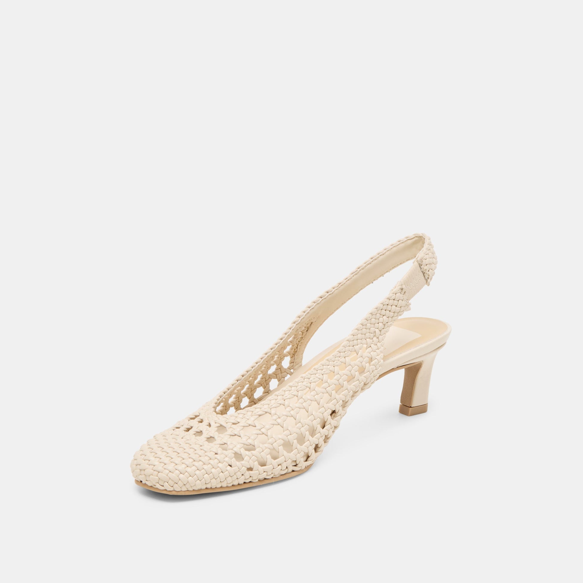 Fawne Creme Woven Stella Heels - Dolce Vita