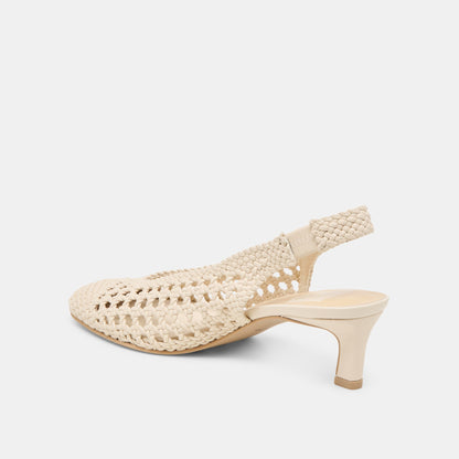 Fawne Creme Woven Stella Heels - Dolce Vita