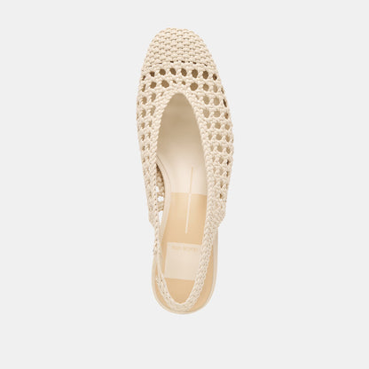 Fawne Creme Woven Stella Heels - Dolce Vita
