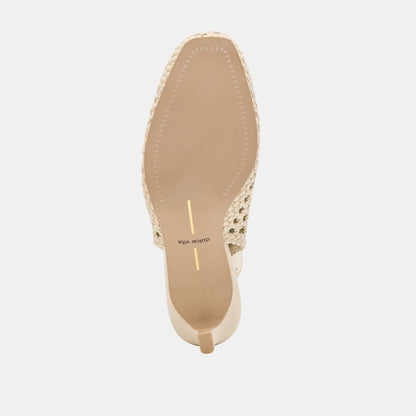 Fawne Creme Woven Stella Heels - Dolce Vita