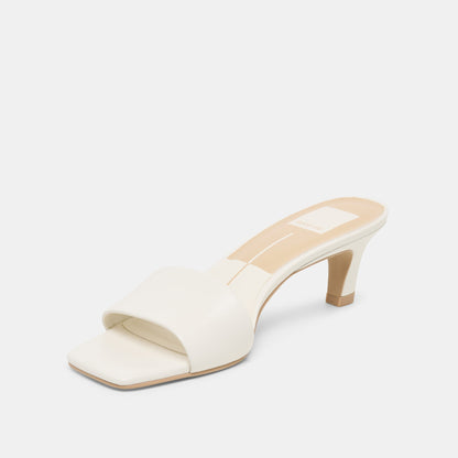 Rexa True White Leather Heels - Dolce Vita