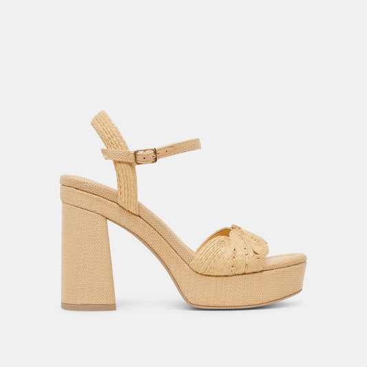 TINAYA HEELS LT NATURAL RAFFIA - Dolce Vita