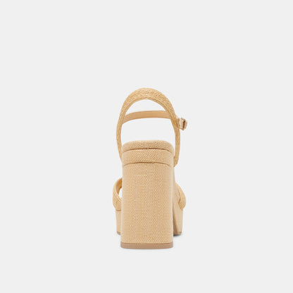 TINAYA HEELS LT NATURAL RAFFIA - Dolce Vita