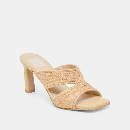 Gitel Lt Natural Raffia Heels - Dolce Vita