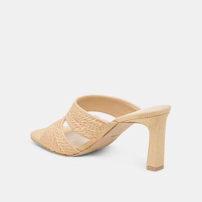 Gitel Lt Natural Raffia Heels - Dolce Vita