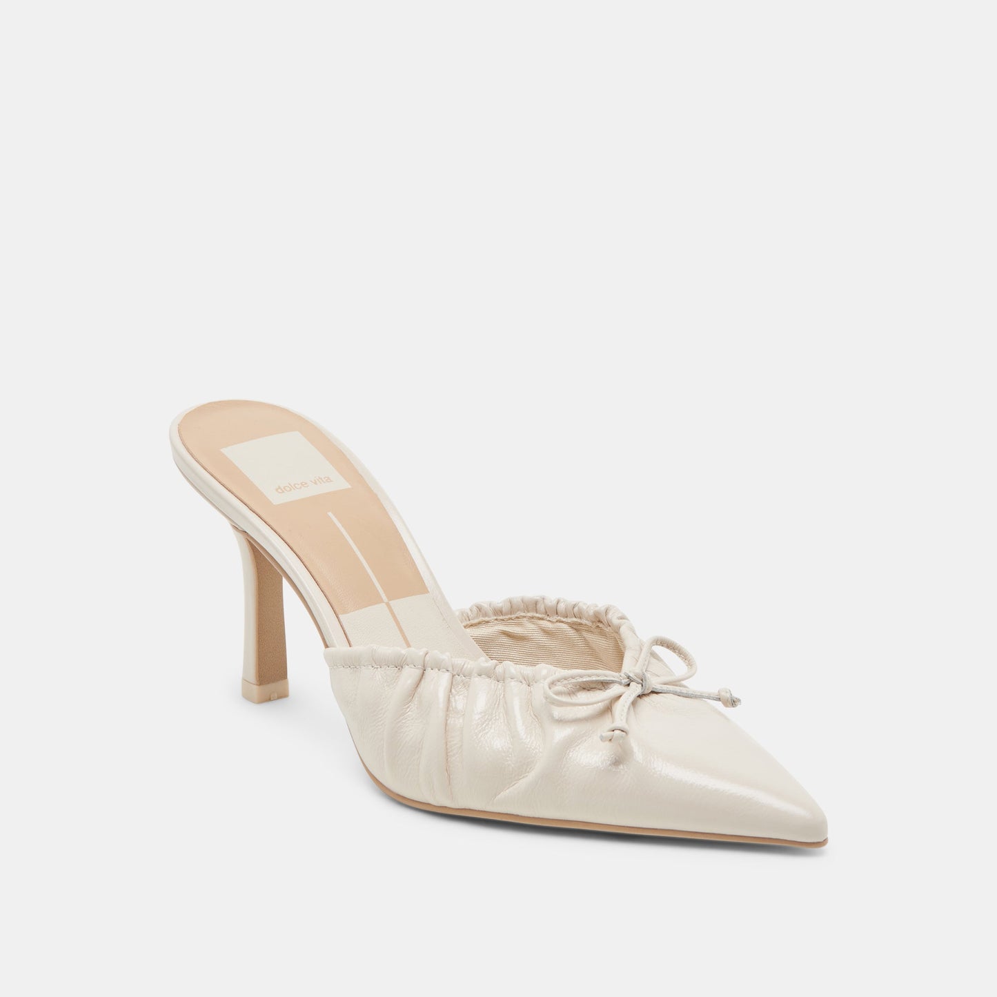 KAIRI HEELS IVORY CRINKLE PATENT - Dolce Vita