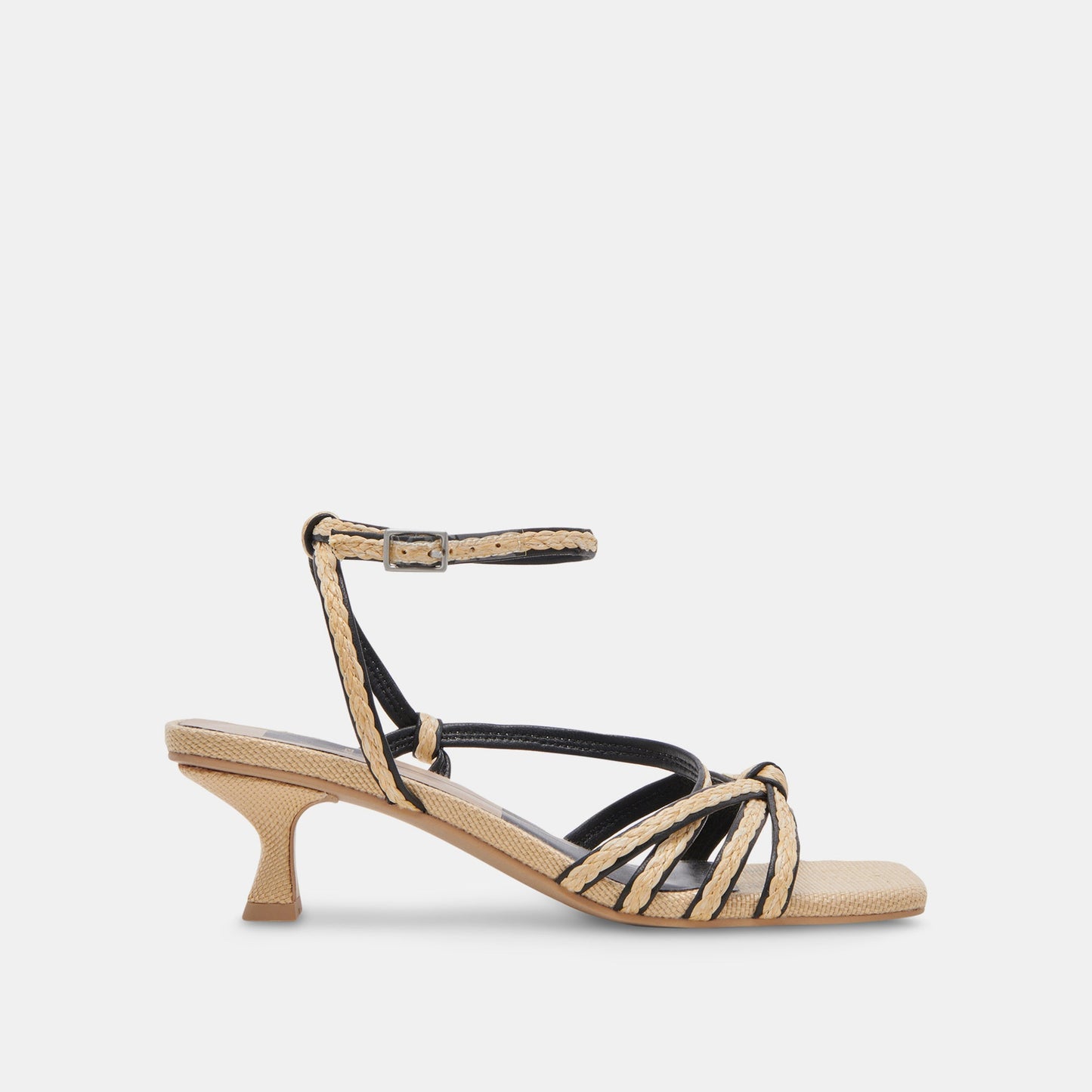 BEV BRAID WIDE HEELS BLACK NATURAL JUTE - Dolce Vita