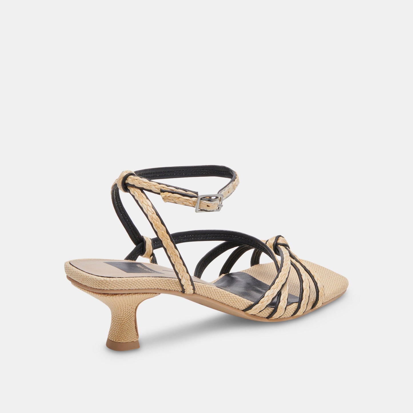 BEV BRAID WIDE HEELS BLACK NATURAL JUTE - Dolce Vita