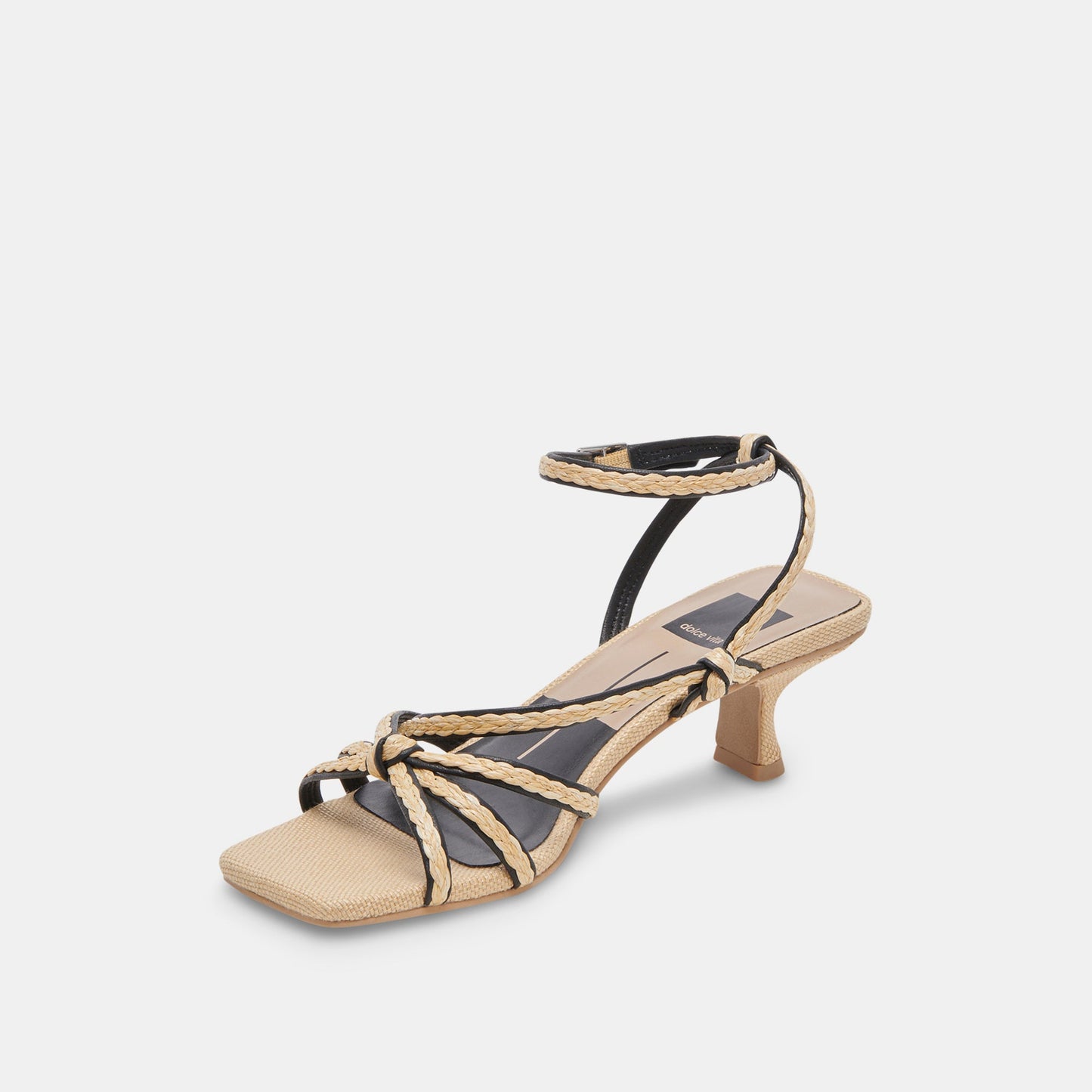 BEV BRAID WIDE HEELS BLACK NATURAL JUTE - Dolce Vita