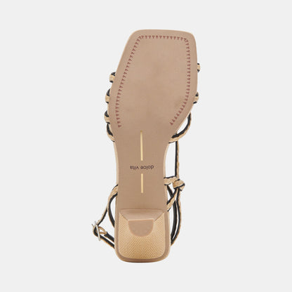 BEV BRAID WIDE HEELS BLACK NATURAL JUTE - Dolce Vita