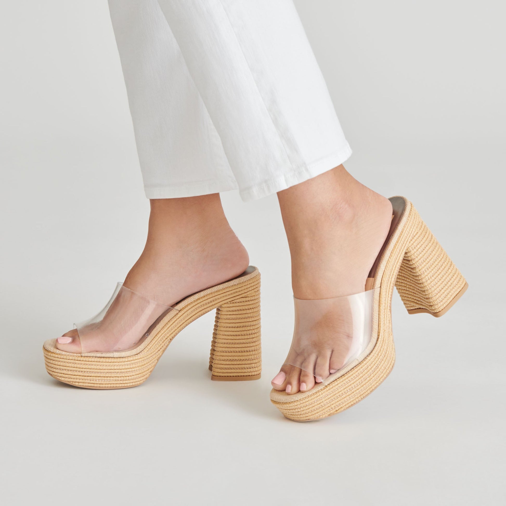 LICHIA HEELS NATURAL VINYL - Dolce Vita