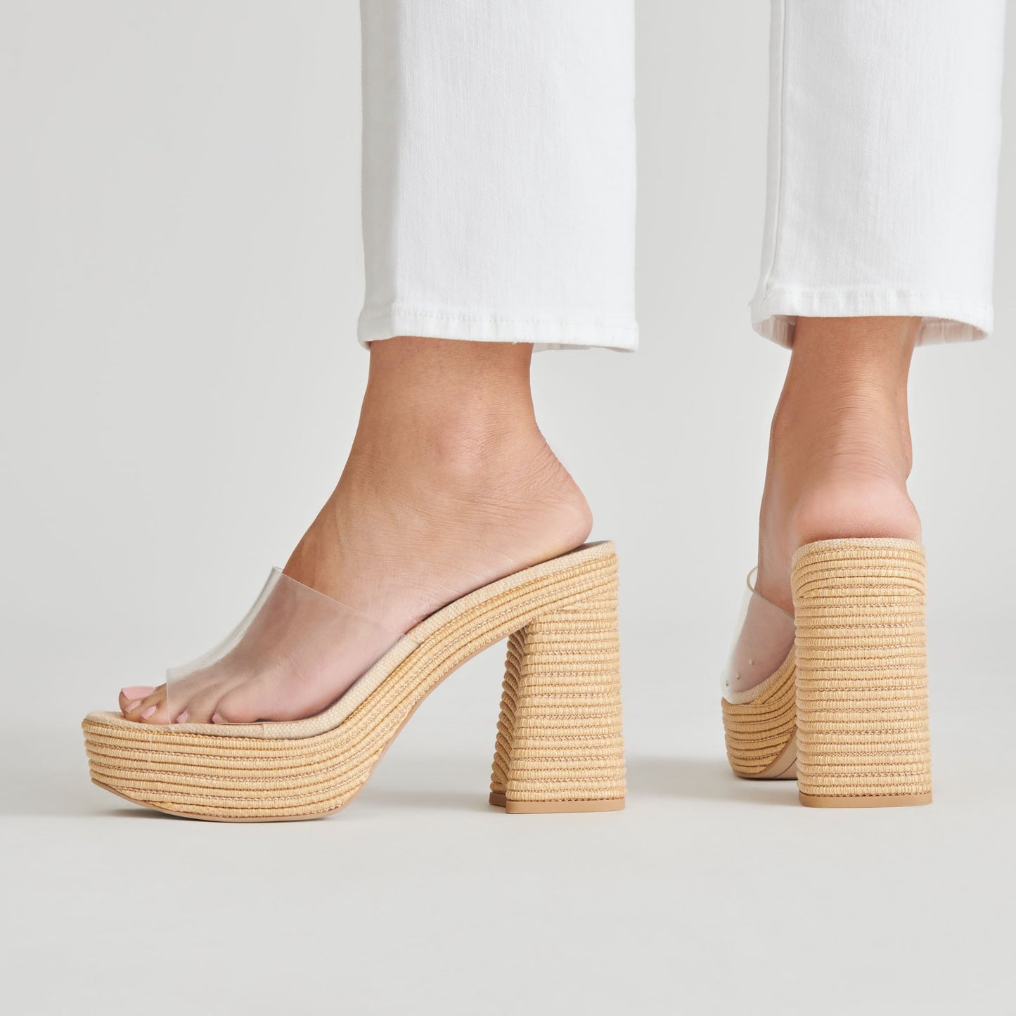 LICHIA HEELS NATURAL VINYL - Dolce Vita