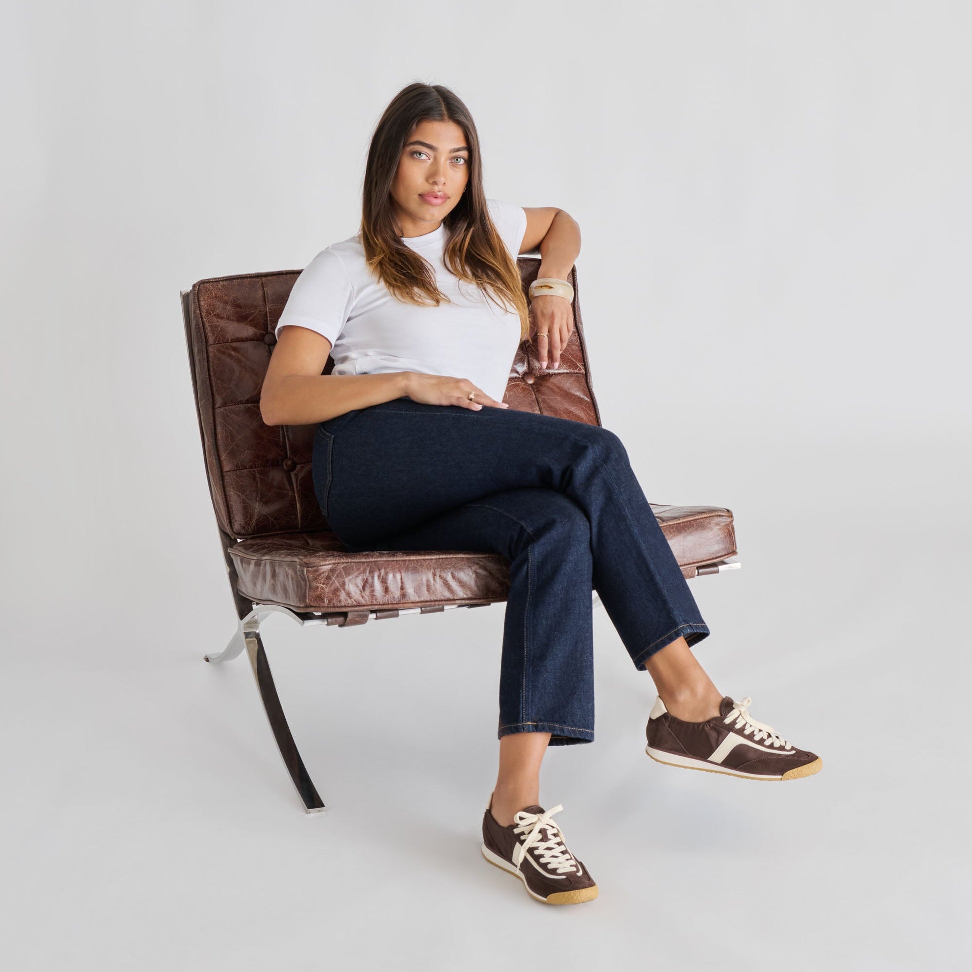Sariya Dk Brown Nylon Sneakers - Dolce Vita
