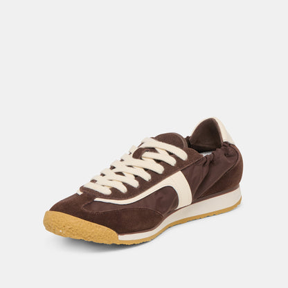 Sariya Dk Brown Nylon Sneakers - Dolce Vita