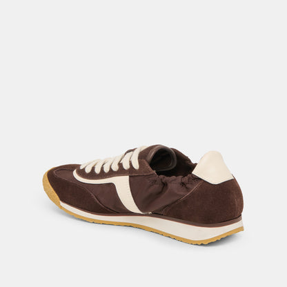 Sariya Dk Brown Nylon Sneakers - Dolce Vita