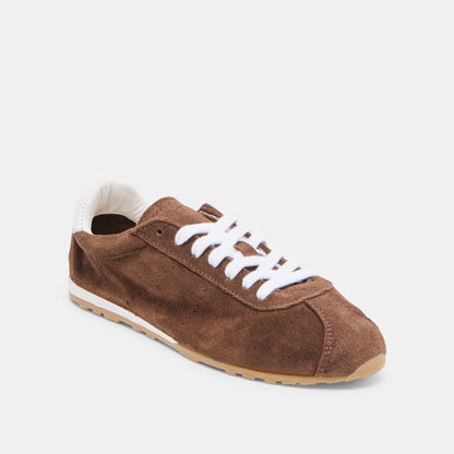 Serina Dk Brown Suede Sneakers - Dolce Vita