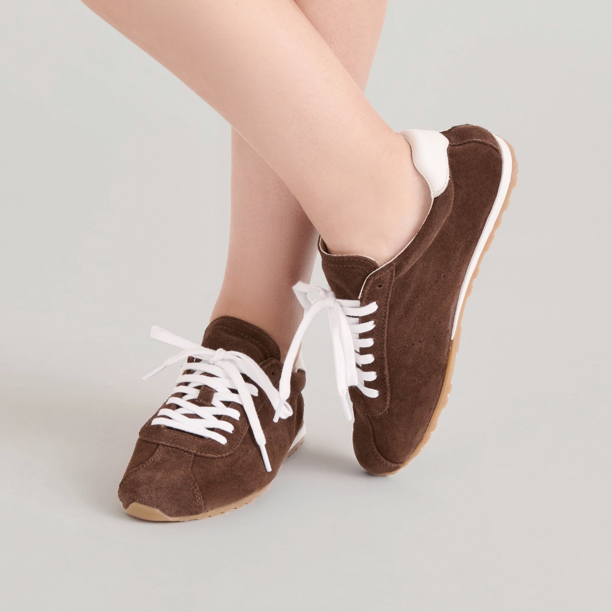 Serina Dk Brown Suede Sneakers - Dolce Vita